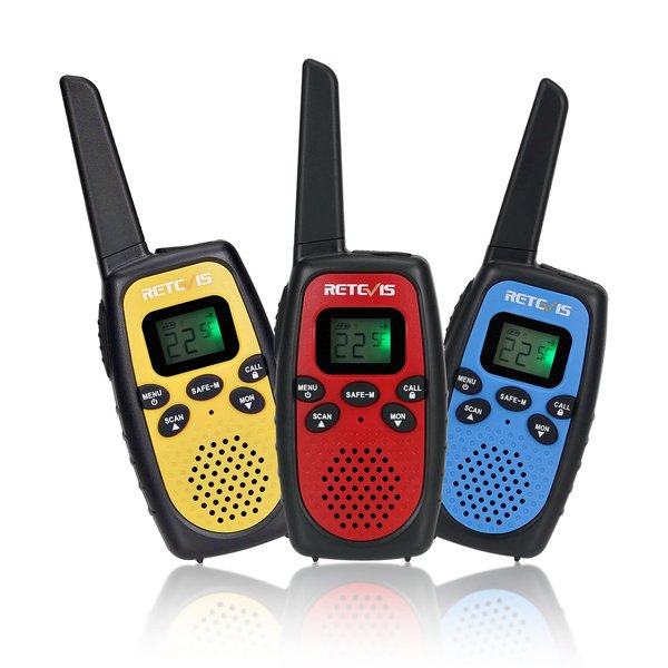 Retevis RT628S Walkie Talkies for Kids, 2 Way Radio Long Range, Safe Mode, VOX, for Boys Girls, Toy Walkie Talkies for Camping Hiking Adventure (3 PCS)
