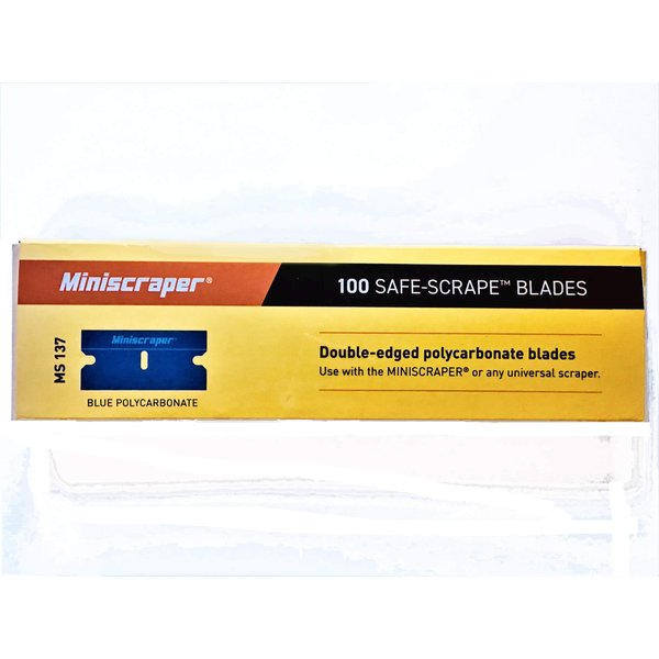 MINISCRAPER 100 Pack Plastic Razor Blades Double Edged Polycarbonate