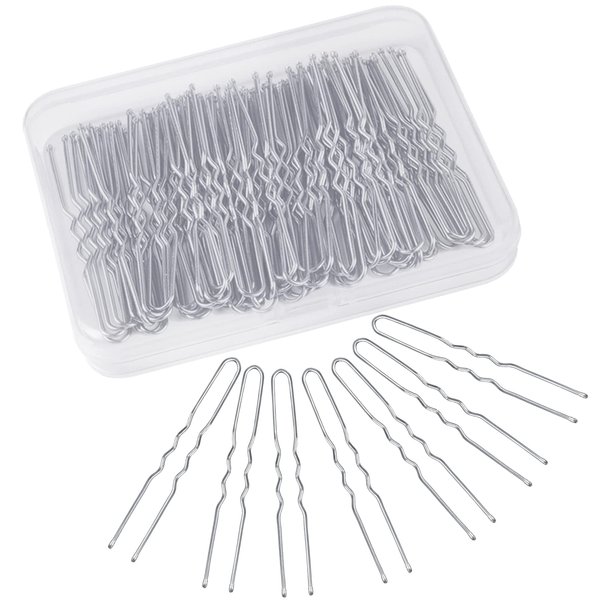Hair Pins for Women, IKOCO 2.75 inch Hair Pins for Buns Silver U Shaped Hair Pins with Storage Box