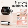 modelones Builder Nail Gel, 2 Pcs Clear Gel Builder for Nail Thickening, Nail Strengthener Apex Building Extension Gel Rhinestone Nail Glue Gel in a Bottle, 7-in-One LED Nail Lamp Cured Hard Gel 10ml