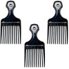 Generic 3Pack Plastic Afro Pick Hair Comb set, Braid Pick Hairdressing Comb, Hair Styling Tool., Black