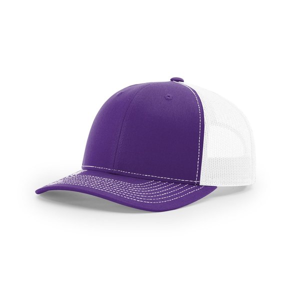 RICHARDSON Purple/White 112 Mesh Back Trucker Cap Snapback Hat