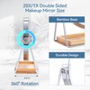 B Beauty Planet 20X Magnifying Mirror with Bamboo Base, Double Sided Magnifying Mirror with 20X/1X Magnification, 360° Swivel Tabletop Mirror with Storage Stand, Round Makeup Mirror for Bedroom 8IN