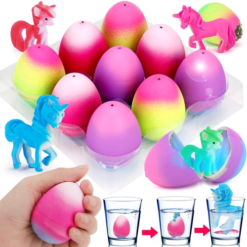 9 PCS Unicorn Party Favors Hatching Eggs Treasure Box Toys for Kids Classroom Unicorn Toys for Girls Age 4-6 Bulk Surprise Toys for 4 5 6 7 8 Year Old Kids Prizes Goodie Bag Stuffers