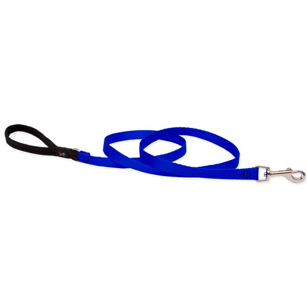 LupinePet Basics 1/2" Blue 4-Foot Padded Handle Leash for Small Pets