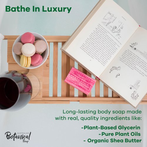 Australian Botanical Soap, Goats Milk with Raspberry, Manuka Honey, Pink Lychee, Valencia Orange 6.6 oz. (187 g) Soap Bars | Natural Ingredient Bar Soap | Shea Butter Enriched - Sweet Fruity Pack of 4