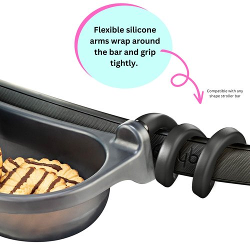 Universal Stroller Snack Tray | Stroller Cup Holder | Silicone Flexible Arms Grip Stroller Bar Stays in Place | Stroller Tray Attachment with Cups Holder for Baby Toddler | Stroller Accessories…