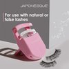 JAPONESQUE Travel Eyelash Curler, Pink - Plastic Eyelash Curlers for Travel Makeup, Go Curl Lash Curler with Bonus Replacement Lash Pad - 1 Pack