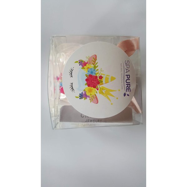 Spa Pure Unicorn Bath Bomb: Gift Set with Surprise Necklace inside, White Enamel Unicorn Pendant, Gift Idea, Back to School, Necklace/Pendant, Gold tone alloy/enamel (White)