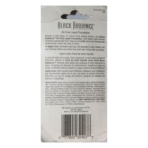 Black Radiance Cosmetics (1) Bottle Oil-Free Liquid Foundation - Feather Light Formula - 1 fl oz - Golden C8403C