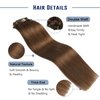Sunya Clip in Hair Extensions Real Human Hair Chocolate Brown Human Hair Clip in Extensions Double Weft Brown Human Hair Clip ins Straight Hair Extensions Clip ins 16 Inch #4 8Pcs/120g