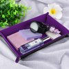 SIQUK Double Sided Dice Tray Folding Rectangle PU Leather and Dark Violet Velvet Dice Holder