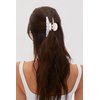 LILIE&WHITE Ivory Acrylic Hair Clip with Heart Shape Rhinestones, Medium Size, 2 Pieces, Women's Hair Accessory
