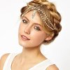 Pearl Wedding Hair Chain, Boho Beaded Head Piece for Wedding Bridal Headdress, Bride Hair Jewelry