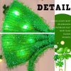 Firuilo St Patricks Bow Headbands Light Up Bowknot Hair Bands Glitter Tinsel Bows Head Bands LED Irish Knotted Hair Hoop for Women and Girls(Green) (Type A)