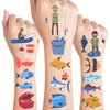 Cleverplay 24 Sheets Gone Fishing Temporary Tattoos, Waterproof Birthday Decorations, Party Favors