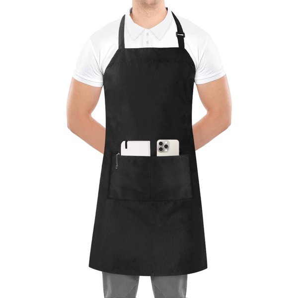 Utopia Kitchen 2 Pack Bib Apron, Adjustable with 2 Pockets, Water and Oil Resistant, Cooking Kitchen Chef Apron for Women Men