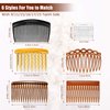 24 Pieces French Hair Side Combs Set Plastic Twist Comb Hair Clip Combs Accessories for Girls Women (9/11/15/16/17/23 Teeth Side)
