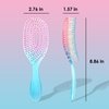 CANDYBRUSH Curved Vented Hair Brush Wet Detangling for Blow Drying Colorful for Straight Fine Hair for Women Round Detangler Soft Bristles Medium Pink-Blue Gradient