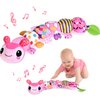 Baby Toys for 0-3-6-9-12 Months, Infant Stuffed Animal, Multi-Sensory Plush Toys, Tummy Time Musical Caterpillar Toy for Newborn, Soft Toys with Crinkle, Rattle and Textures, Birthday Gift for Girls