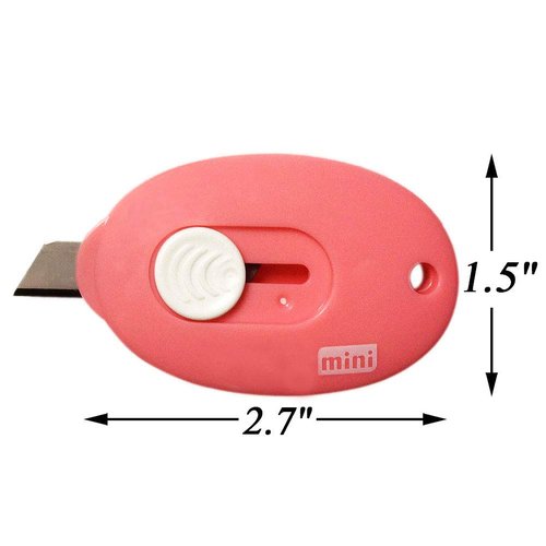 RJWKAZ Mini Utility Knives Box Cutter Retractable Letter Opener (Blue/Pink/White) 3PC