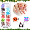 4 Boxes Christmas Glitter Nail Sequins Christmas Glitter for Resin Tumblers 3D Santa Claus Snowflake Elk Decals for Acrylic Nails for DIY Craft Christmas Winter Nail Decorations