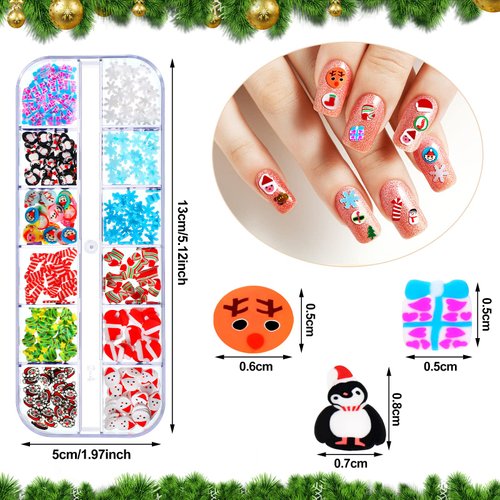 4 Boxes Christmas Glitter Nail Sequins Christmas Glitter for Resin Tumblers 3D Santa Claus Snowflake Elk Decals for Acrylic Nails for DIY Craft Christmas Winter Nail Decorations