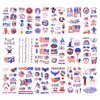 18 Sheets 4th of July Temporary Tattoos, USA Independence Day Tattoo Stickers Waterproof Fourth of July Body Art Tattoo Stickers American flag Face Tattoos for Patriotic Party Favors Supplies