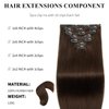 Moucyo Clip In Hair Extensions 7pcs/120g, 100% Remy Clip In Hair Extensions Real Human Hair 16 Inch, 16clips Seamless Clip In Hair Extensions for Women (16inch, Dark Brown)