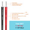 Electrical Wire 14 AWG 14 Gauge Silicone Wire Hook Up Wire Cable 20 Feet [10 ft Black and 10 ft Red] Soft and Flexible 400 Strands 0.08 mm of Tinned Copper Wire High Temperature Resistance (14AWG)