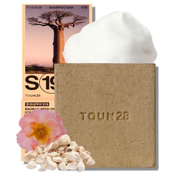 TOUN28 Baobab & Camellia Seed Oil Solid Shampoo Bar | Deep Moisturizing & Nourishing Hair Treatment | Vegan, No Chemicals, Zero Plastic | Hydrates & Strengthens Hair | For Dry & Damaged Hair, 3.5oz