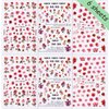 6 Sheets Flower Nail Art Stickers 3D Self-Adhesive Spring Rose Nail Decals Charming Pink Rose Floral Designs Nail Stickers for Acrylic Nail Art Red Rose Nail Art Decoration for Women Girls DIY
