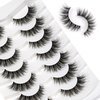 Happy Heartbeat 3D Clear Band Lashes 15mm Natural Soft Faux Mink Lashes C Curl Cat Eye Wispy Fake Eyelashes Reusable False EyeLashes 7 Pairs (No.212)