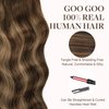 GOO GOO Tape in Hair Extensions Human Hair, 4/27/4 Balayage Chocolate Brown to Caramel Blonde, 20inch 50g 20pcs, Thick Ends Straight Seamless Tape in, Invisible Tape in Hair Extensions Human Hair