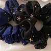 Blue Hair Band Scrunchie Cute Glitter Princess Star Adult Hair Ornament Elegant Ladies Girls Hair Accessories Easy Hair Arrangement Hair Scrunchie Popular Fashion Durable and Fashion Elastics and Ties