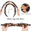 TOBATOBA Leopard Headband, 3Pcs Leopard Print Headbands for Women, Top Knot Headband for Women, Cheetah Print Headband Womens Knotted Headbands, Fashion Cute Headband Hair Accessories for Women Girls