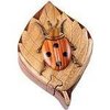 Lady Bug - Secret Wooden Intarsia Puzzle Box - Handcrafted from Natural Exotic Woods