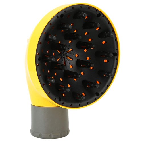 Universal Hair Diffuser Adaptable for Profession Blow Dryer Hair Dryer Diffuser for Curly Wavy Hair Shiny Black, Hair Dryer Attachments (Yellow)