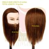 Stancia Mannequin Head, Male Mannequin Head Especially for Barber, Training Head with 14” 100% Human Hair, Manikin Head for Hair Styling and Practice (with Beard)
