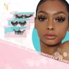 SY LASHES 25mm Mink Lashes 3D Real Mink Eyelashes Fluffy Dramatic False Eyelashes 6D Wispy Long Thick Handmade Luxury Volume Strip Eye Lashes (3 Pairs, Doll Honey Queen)