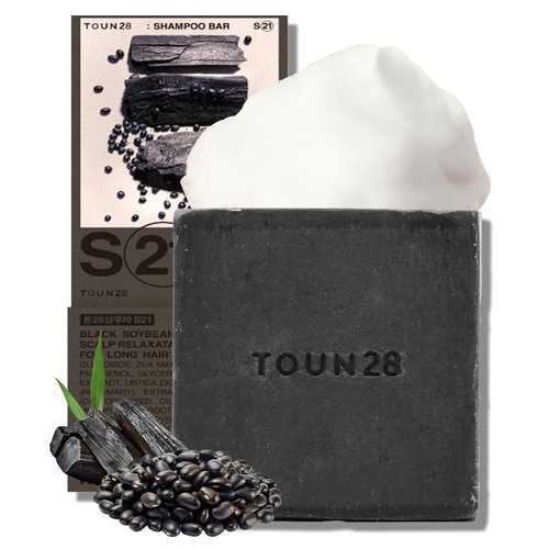 TOUN28 Charcoal & Black Soybean Volumizing Shampoo Bar for Hair Growth, Strengthening & Scalp Relaxation for All Hair Types, pH Balancing Sub Acid Vegan | Paraben Sulfate Silicone Free Korean Haircare