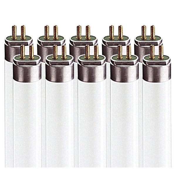 LUXRITE LR20765 (10-Pack) 54-Watt 4 FT T5 High Output Fluorescent Tube Light Bulb, Daylight 6500K, 4200 Lumens, G5 Mini Bi-Pin Base