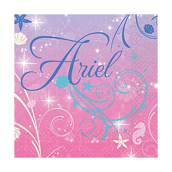 Little Mermaid Sparkle Beverage Napkins