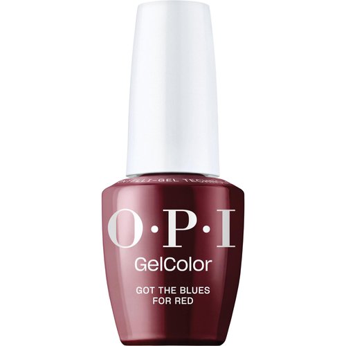 OPI GelColor, Dark Red Opaque Crème Gel Nail Polish, Up to 3 Weeks of Wear & Self-Correcting Formula, Got the Blues for Red, 0.5 fl oz