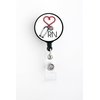 RN Heart Stethoscope - Retractable Badge Reel with Swivel Clip and Extra-Long 34 inch Cord - Badge Holder