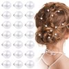 Andibro Mini Pearl Hair Clips, 30Pcs Fashion White Pearl Hair Pins Elegant Hair Barrettes Small Hair Clips Brides Pearl Hair Accessories Cute Pearl Hair Decorations for Wedding Parties Daily Use