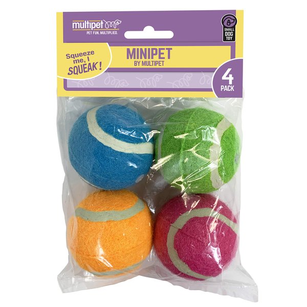 Multipet MiniPet Squeaky Tennis Balls