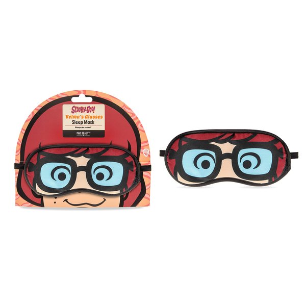 MAD Beauty Scooby-Doo Velma Glasses Eye Mask, Plush Backside, Comfortable, Fun, Funny, Nerdy, Stress Relief, Better Sleep