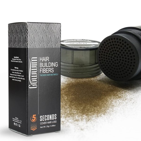 gowwim Hair Fibers for Thinning Hair 25g Hair Building Fibers 100% Undetectable,Instantly Cover Sparse Hair Areas-Bald Spots Cover Up. (Dark Brown)