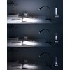 JHD Led Desk Lamp with Clamp - 10 Brightness Levels, 12" Flexible Gooseneck,Eye Protection USB Lamp - Suitable for Home Office, Reading, Bed Light,Quality Black Metal Clamp Light,Headboard Lamp